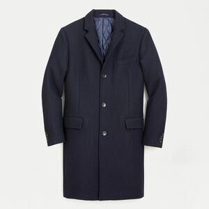 J Crew Men's LN Navy Blue Everyday Topcoat with eco-friendly Primaloft Size 38S